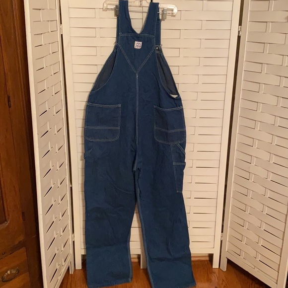 Vintage Lady Liberty denim bib overalls - Picture 4 of 6